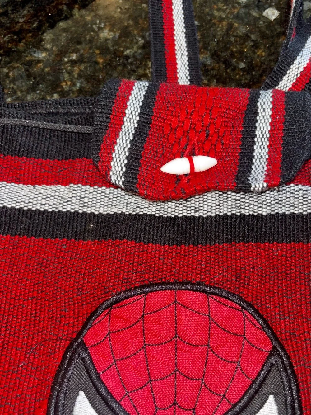 Red Spider-Man Knit Kids Costume Tote Bag